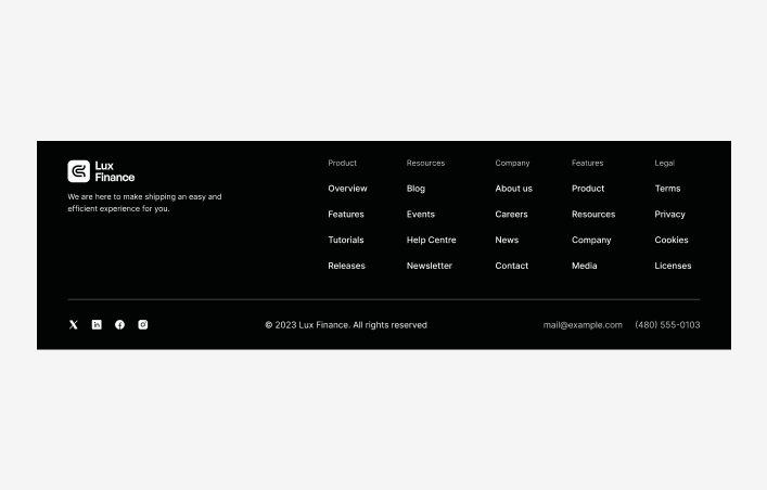 Footer #2 – Lux Styles