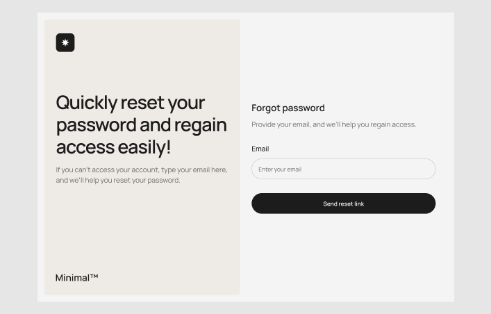Forgot Password #2 – Minimal Styles