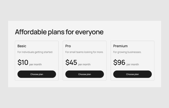 Pricing #03 – Minimal Styles