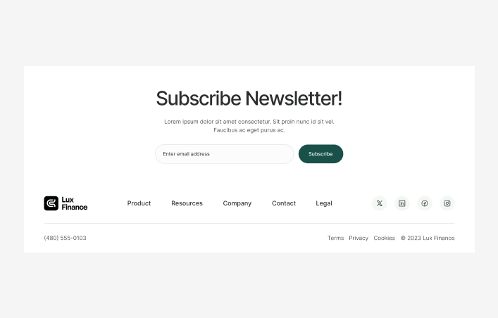 Subscribe Form #4 – Lux Styles