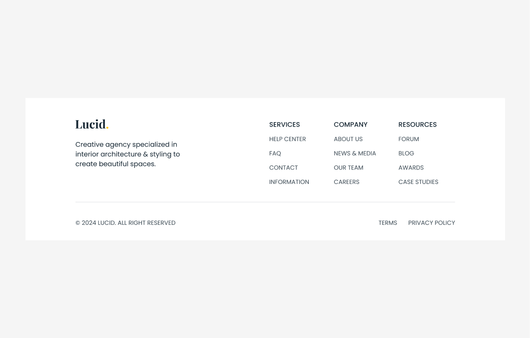 Footer #4 – Lucid Styles