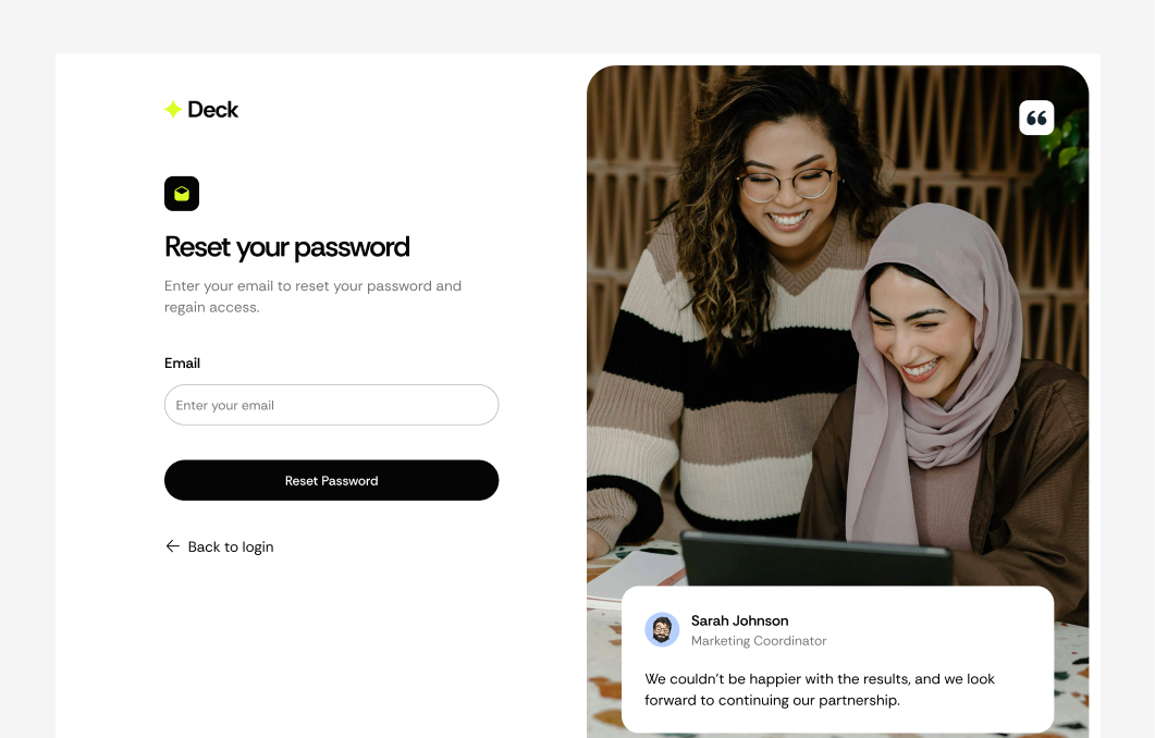 Forgot Password #2 – Deck Styles