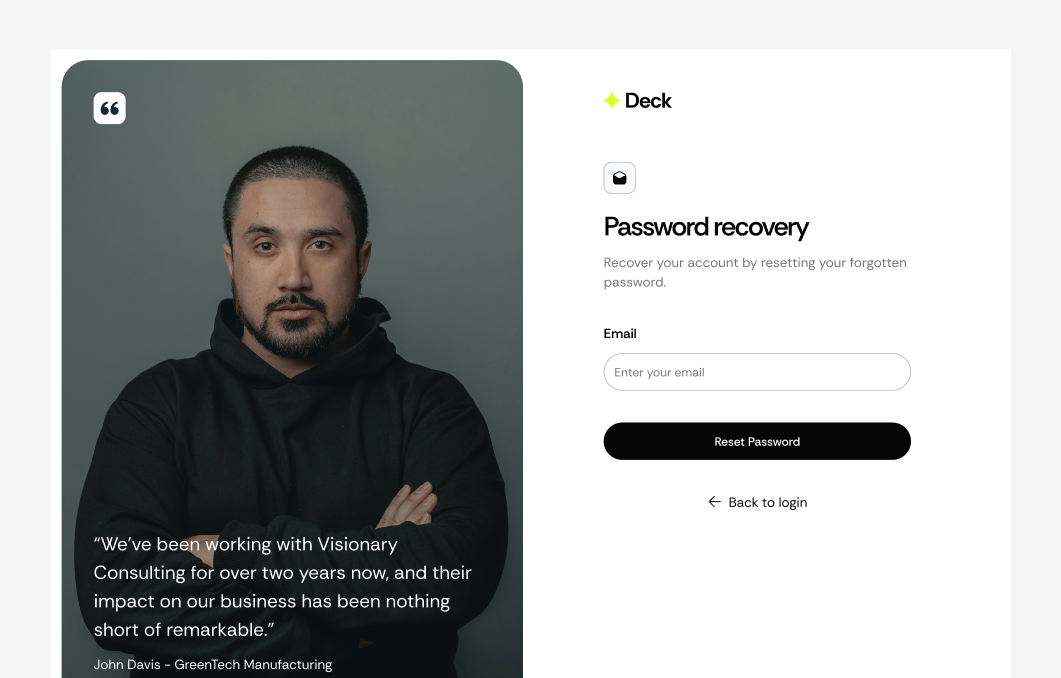 Forgot Password #3 – Deck Styles