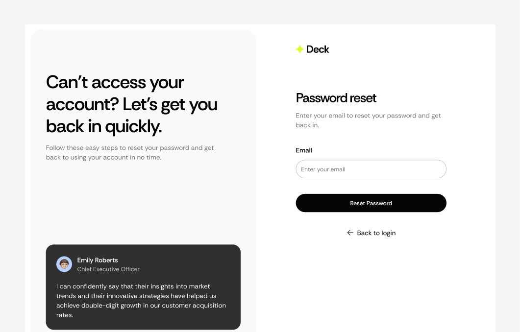 Forgot Password #5 – Deck Styles