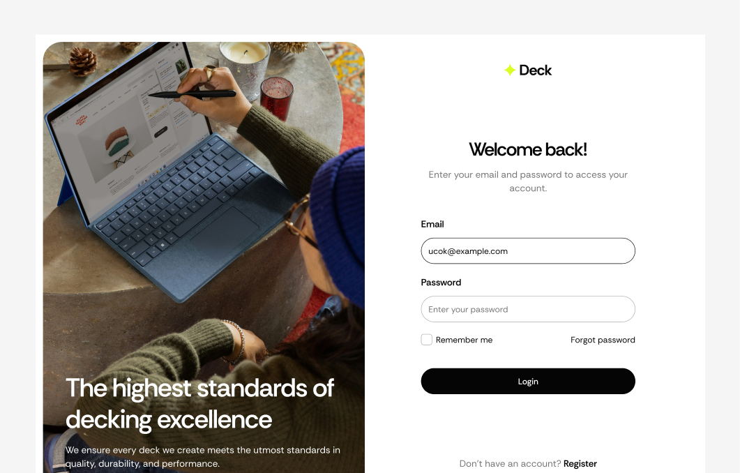 Login #1 – Deck Styles
