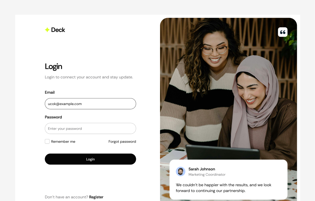 Login #2 – Deck Styles