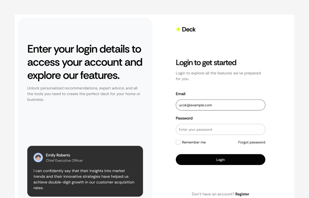 Login #5 – Deck Styles
