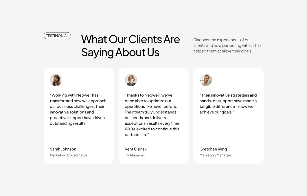 Testimonial #1 – Neowell Styles