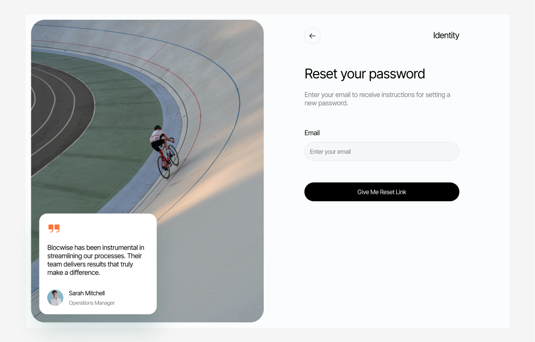 Forgot Password #1 – Identity Styles