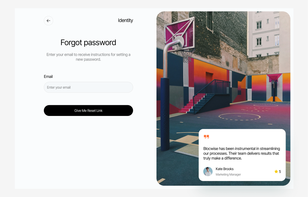Forgot Password #2 – Identity Styles