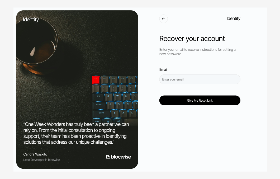 Forgot Password #3 – Identity Styles