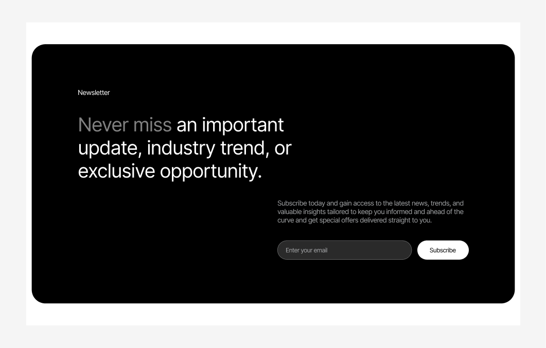 Subscribe Form #3 – Identity Styles